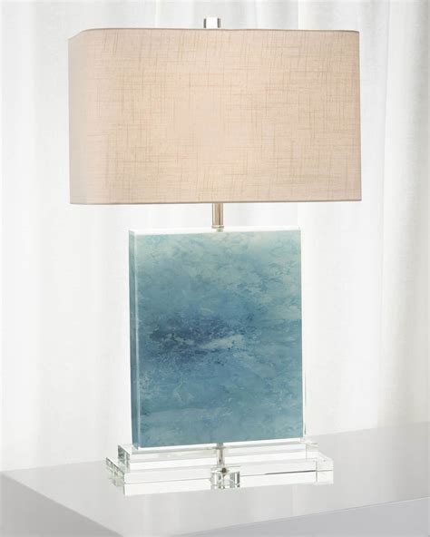 John Richard Collection Ocean Canvas Acrylic Table Lamp Neiman Marcus