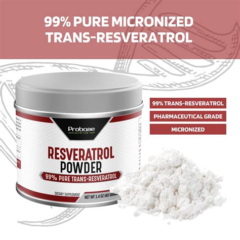 Probase Nutrition 99 Micronized Trans Resveratrol Powder 1000mg Pure