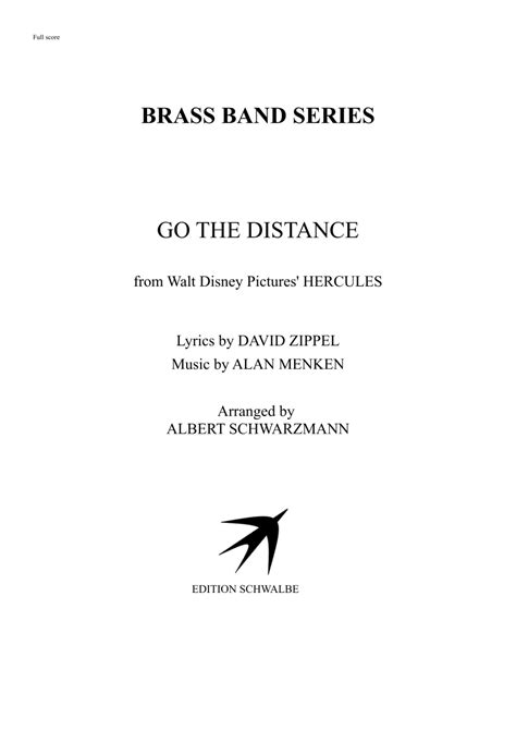 Go The Distance Arr Albert Schwarzmann Sheet Music Michael Bolton