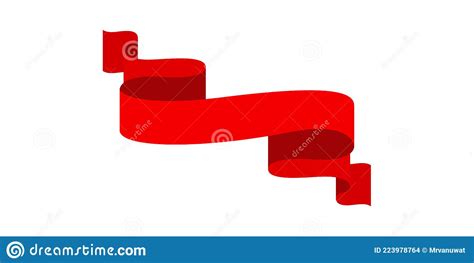 Vector Red Ribbon Banner Set Flat Red Ribbon For Discount Label In Product Sales Stock