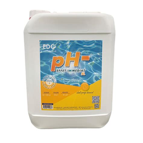 PH MOINS LIQUIDE Bidon De 5 Litres EDG BY AQUALUX EDG By Aqualux