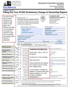 Filling Out Your PCOR Preliminary Change Of Ownership Report Form