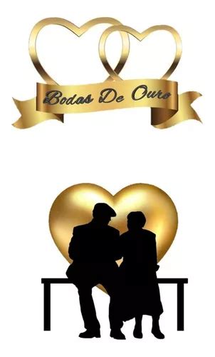 Topo De Bolo Topper Decoração Bodas De Ouro Personalizado MercadoLivre