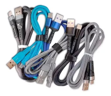 Cable Usb Carga Rápida Y Datos Super Reforzado Usb Tipo C Color Negro