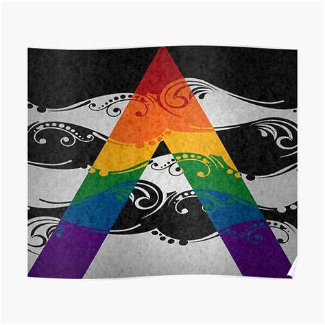 Fancy Swooped And Swirled Lgbt Ally Pride Flag Background Poster For