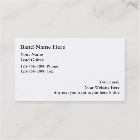 Simple Rock Band Business Cards | Zazzle