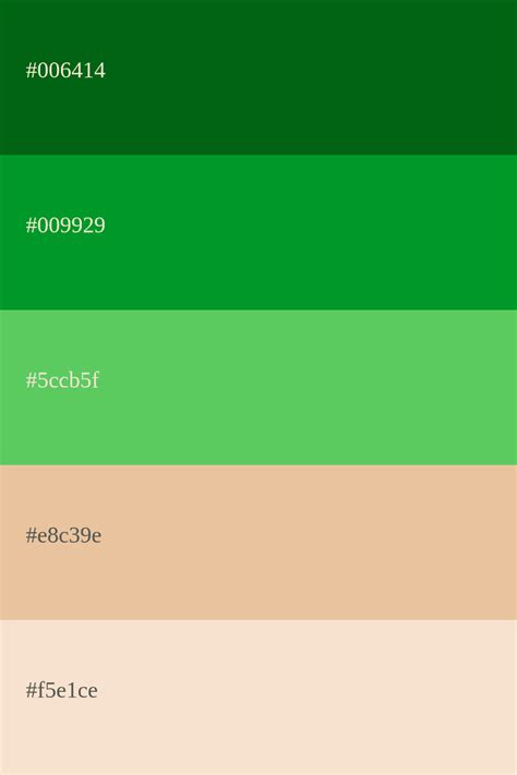 Paleta De Colores Verde C Digos Combinaciones