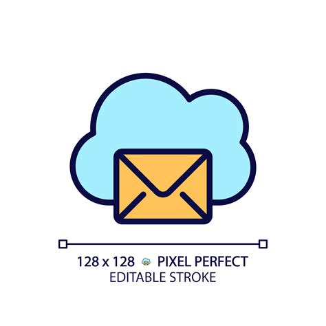 Cloud based email pixel perfect RGB color icon. Online communication