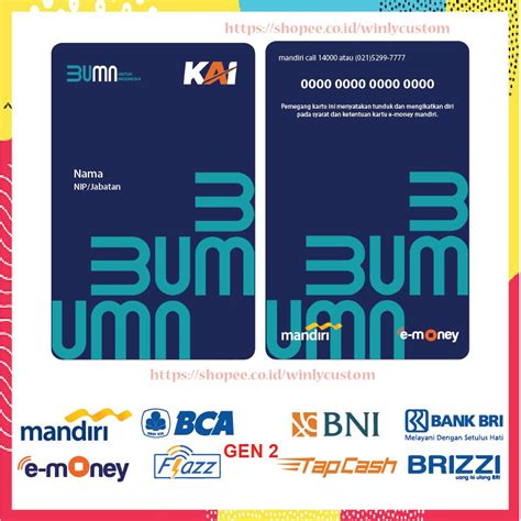 Jual KARTU E MONEY ID CARD KAI KARTU NAMA PEGAWAI NEW BUMN ETOLL EMONEY