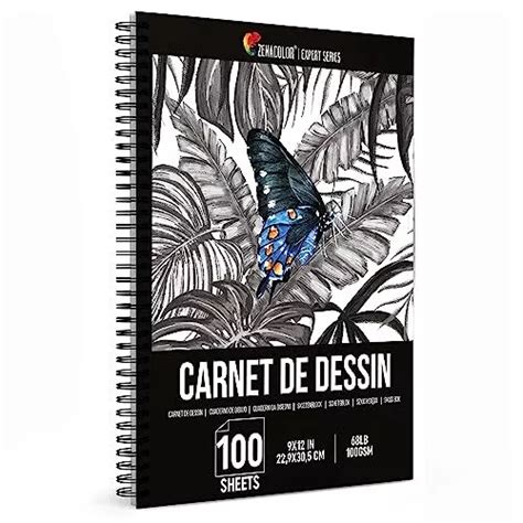 CAHIER DE DESSIN Spirale A4 100 Feuilles Blanches De 100 GSM Carnet