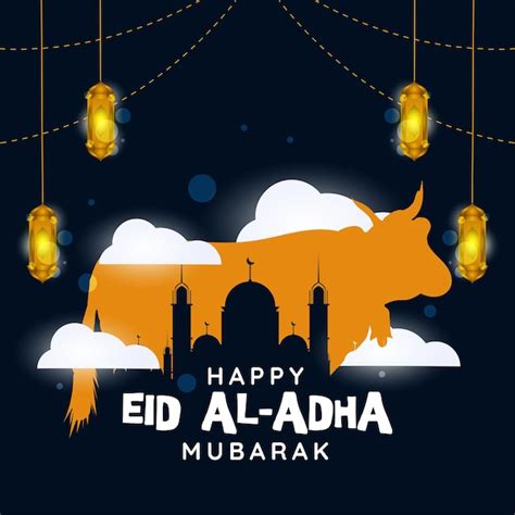 Banner de saudação de eid al adha ou cartaz cartão de saudação de eid