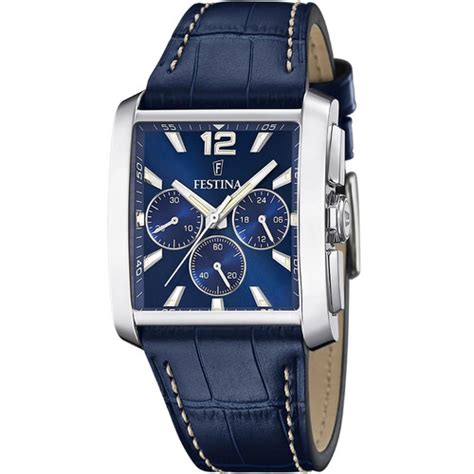 Montre Homme Festina Timeless Chronograph F Bracelet Cuir Bleu