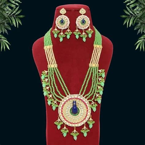 Beautiful Multi Color Kundan Meenakari Necklace Set For Girls Women