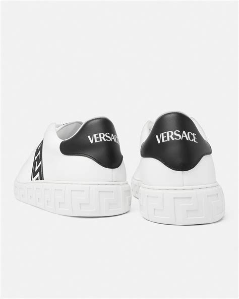 Embroidered Greca Sneakers Blackwhite Versace