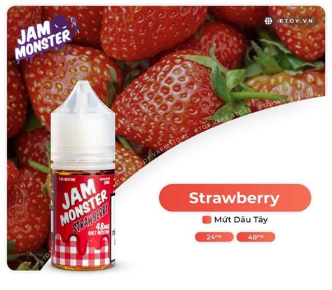 Jam Monster Salt Strawberry 30ml Tinh Dầu Vape Pod Chính Hãng