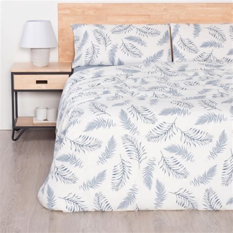 Funda Nórdica Tres Piezas Algodón TEX HOME BIO Pluma Cama 135 cm Azul