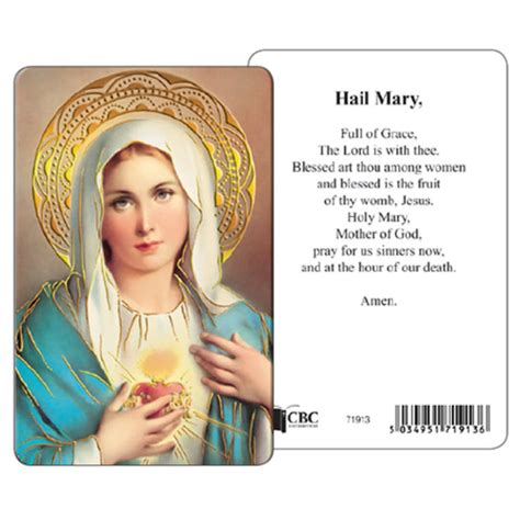 The Hail Mary Laminated Prayer Card Prayer Cards Pilgrim Shop Walsingham — Pilgrim Ts