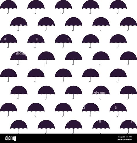 Black Umbrellas Seamless Pattern Isolated Vector Illustration Stock