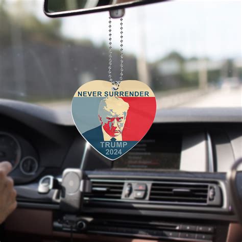 Trump Mugshot Car Ornament Never Surrender Merch Donald Trump Car