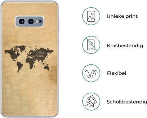 Samsung Galaxy S E Hoesje Wereldkaart Zwart Spreuken Siliconen