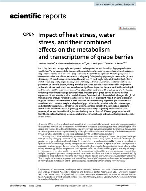 Pdf Impact Of Heat Stress Water Stress And Their Combined Effects