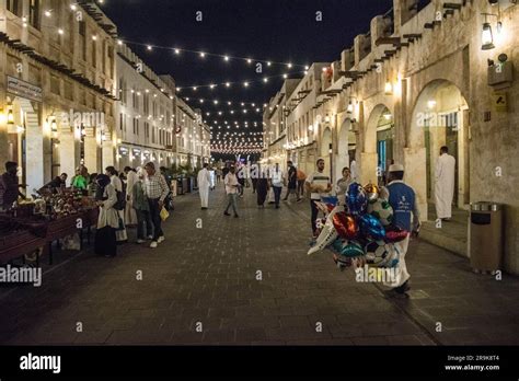 Doha Qatar 26th Mar 2023 People Walk At The Souq Waqif Traditional