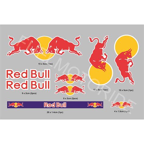 Conjunto De Adesivos Red Bull Sticker Para Capacete De Motocicleta Nmax