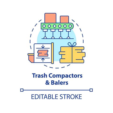 Trash Compactors Balers Concept Icon Garbage Processing Compressing