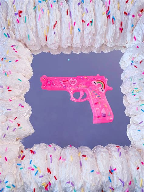 Real Size Resin Gun With Candies Y2k Pink Aesthetic Gun Etsy