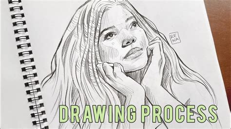 How I Draw A Face Portrait Sketch Drawing Process Youtube