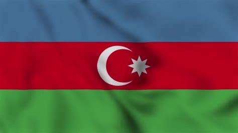 Azerbaijan National Flag Waving Video Animation Flag Blowing Close