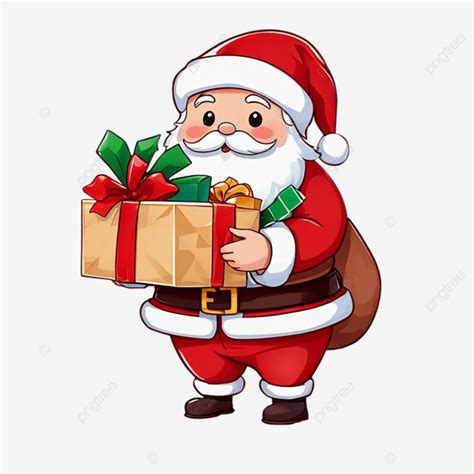 Vector Santa Sosteniendo Regalos De Navidad Png Dibujos Papa Noel