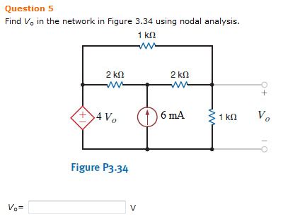 Solved Find Vo In The Network In Figure Using Nodal Chegg