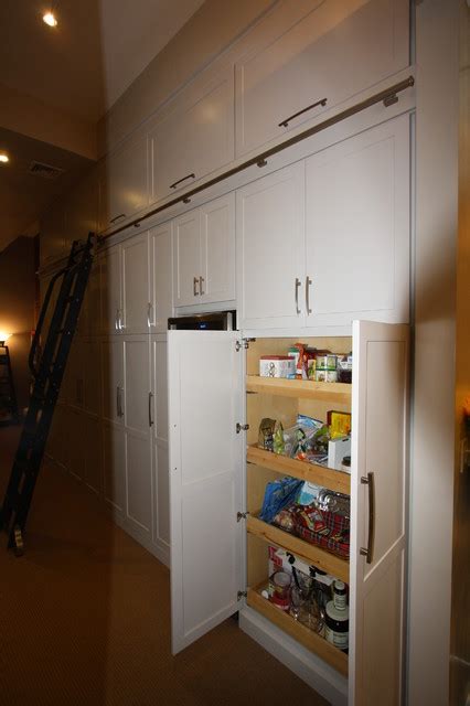 Manhattan Ny Residential Bar And Butler S Pantry With Sliding Ladder