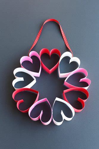 Stapled Paper Heart Wreath - One Little Project