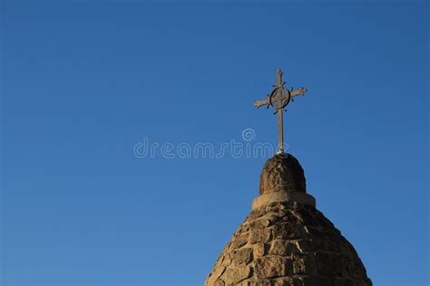 Metal Cross On A Stone Steeple Stock Photo Image Of Faith Religion