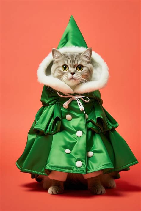 Cat Christmas tree costume. AI | Free Photo - rawpixel