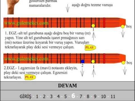 Kısa Sap Bağlama Akord Nota yerleri Egzersizler YouTube