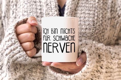 Kaffee Tasse Spruch Ich bin nichts für schwache Nerven MoonWorks Akowi