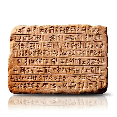 Premium AI Image Cuneiform Script On A Clay Tablet Illustration