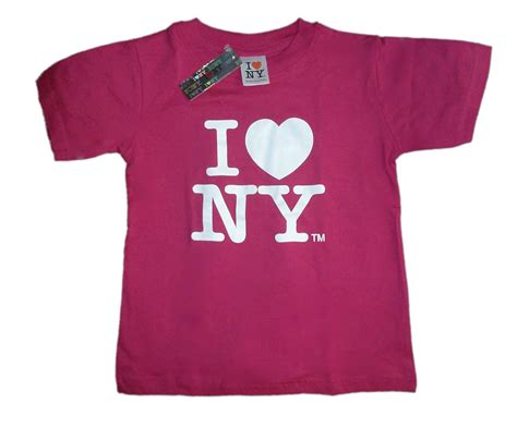 I Love Ny New York Short Sleeve Screen Print Heart T Shirt Hot Pink 1886 Jznovelty