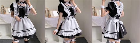 Japanese Anime Cosplay Maid Outfit Dress Cute Halloween Makeup Cosplay