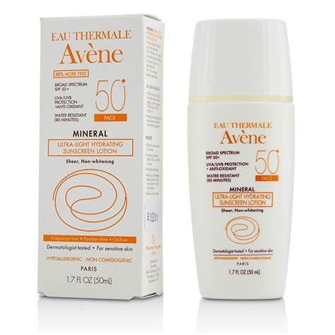 Avene Mineral Ultra Light Hydrating Sunscreen Lotion Spf 50 For Face