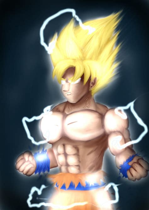 Goku Super Saiyan Form By Supershinobiblue On Deviantart