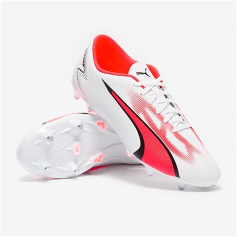 Puma Ultra Play MxSG Bianco Puma Orchidea Fuoco Scarpe Calcio Uomo