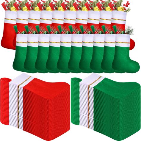 Amazon Chitidr 100 Pcs Christmas Stockings Bulk 9 Inch Xmas Felt