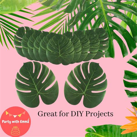 90 Pieces 6 Kinds Artificial Palm Leaves With Faux Monstera Leaves