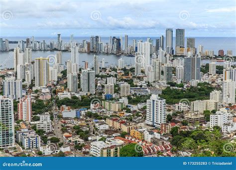 A View Of Modern Downtown Cartagena Colombia Stock Image Image Of