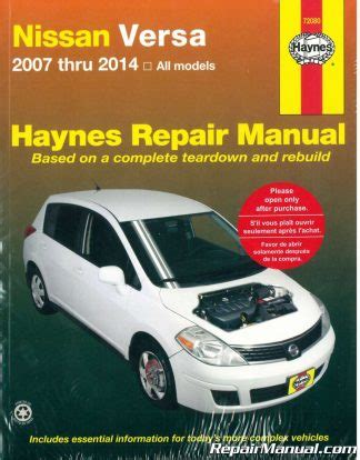 2007-2019 Nissan Versa Haynes Auto Repair Manual