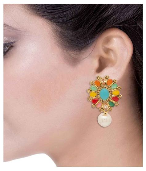 Voylla Earrings Studded With Multicolored Stones Buy Voylla Earrings